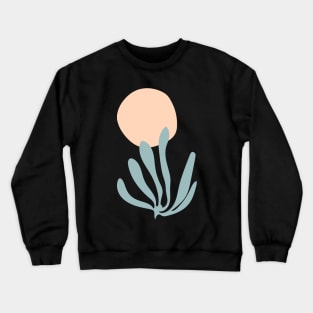 Blue and Peach Leaf Cutout Crewneck Sweatshirt